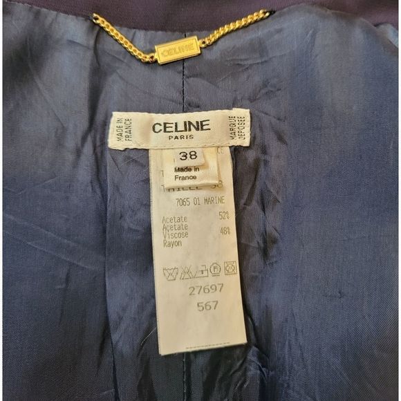 Celine Vintage Button-Up Dress โ Dark Blue, Classic Midi, Size 38 (US 6/8) - Picture 11 of 16